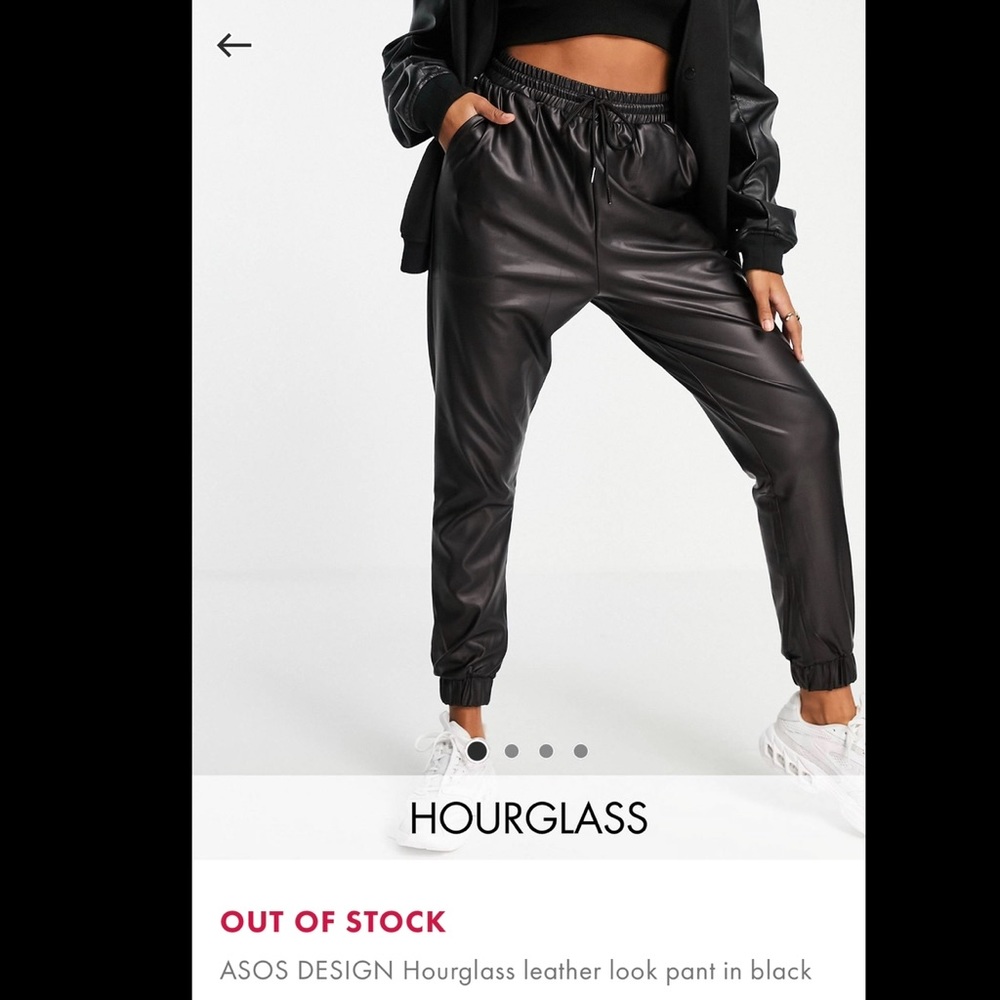 Vegan/faux leather black pants jogger